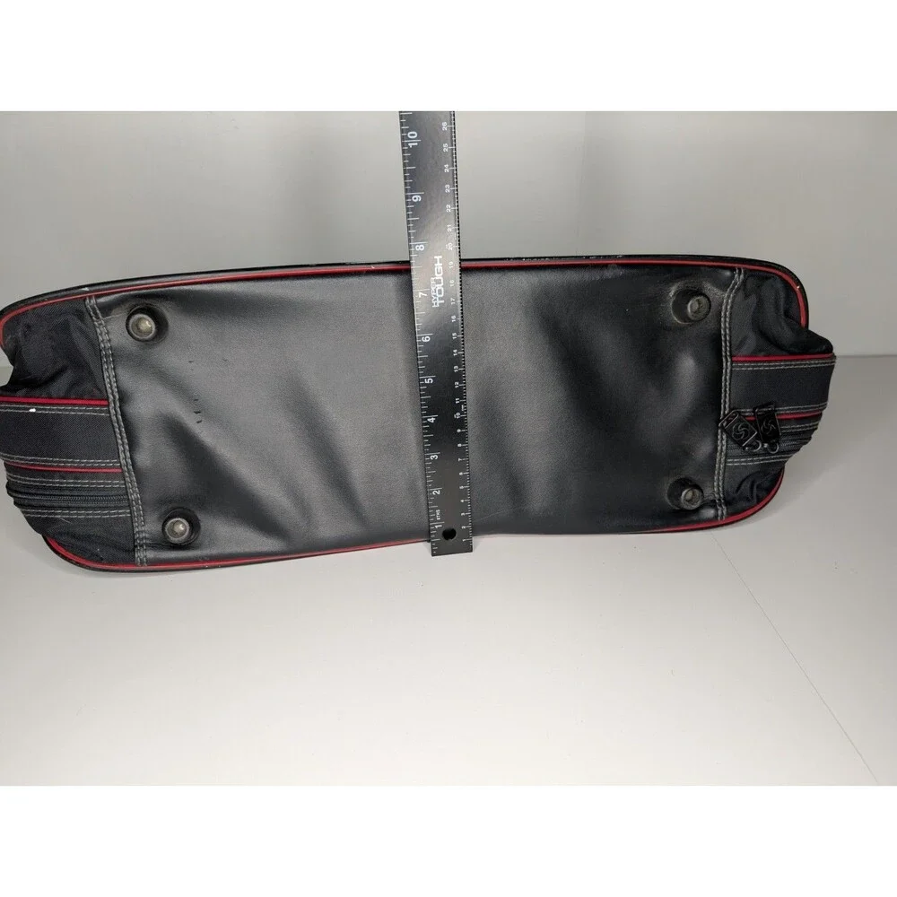 Vtg Samsonite Oyster Garment Bag 1987 Black Red Trim Fold-Out Travel Luggage USA